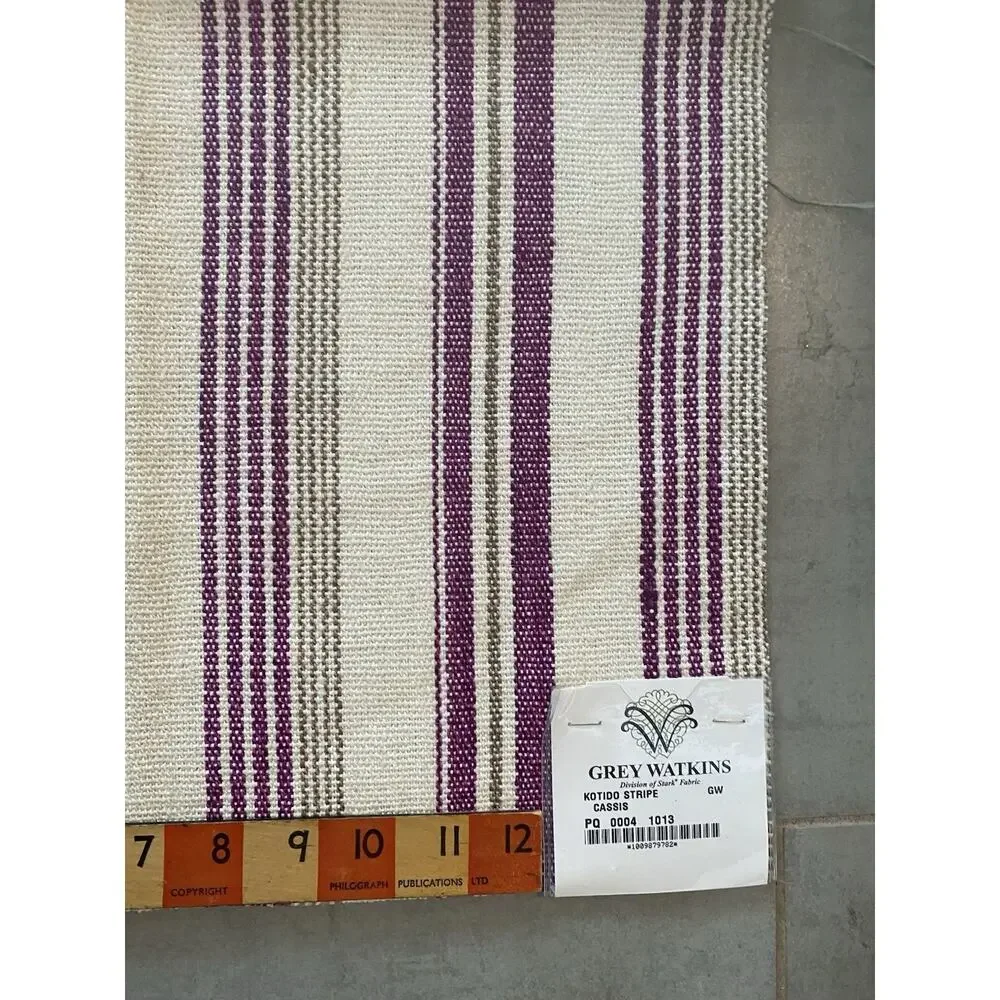 3 Grey Watkins Stark Jacquard Stripe Fabric Samples 25x25